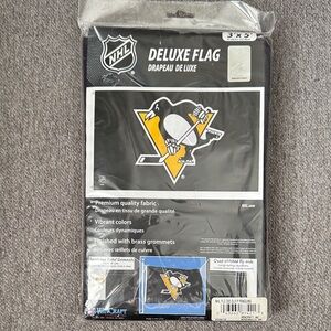 NHL Deluxe Flag with Black and Yellow Penguin Design Brand New